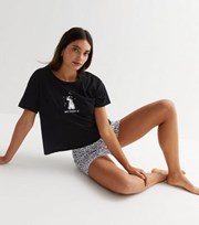 New Look Black Short Pyjama Set with Dalmatian Print